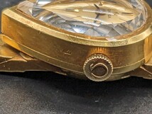 【希少・レア】 K18 オメガ カットガラス 腕時計 手巻き OMEGA 750 ティアドロップ 涙型 稼働OK アンティーク 総重量約29.4g_画像3