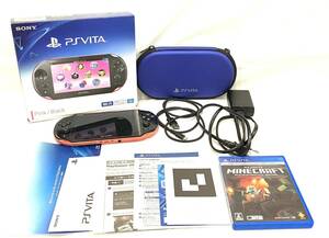 【B】【9974.9975】☆★PSVITA PCH-2000 PINK/BLACK 専用ケース付 マインクラフトソフト付 SONY★☆