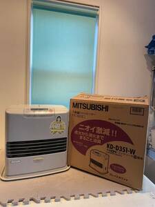 1.7 MITSUBISHI 三菱ファンヒーター　KD-D351-W 木造9畳、コンクリート13畳　通電確認品　現状　元箱つき　昭和レトロ