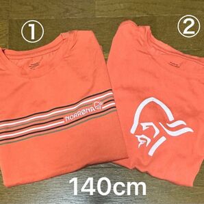 Tシャツ 140cm 2枚セット オレンジ色【バラ売り可】