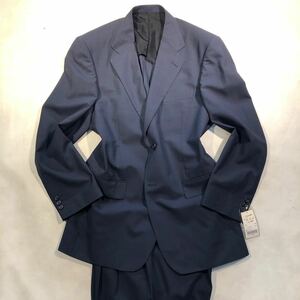  new goods AB7(XL corresponding ) suit men's single suit { super light weight . tough . cloth * navy blue } plain business suit . wide unlined in the back 2 tuck 