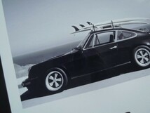 A4 額付き ポスター PORSCHE ポルシェ 車 サーフィン 海 ハワイ モノクロ アート 額装_画像2