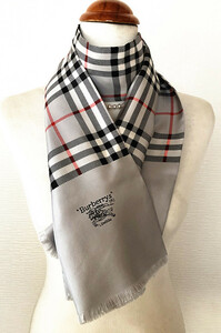 Burberrysバーバリー 定番チェック柄★袋縫いシルクスカーフ　ストール（0126F13500）