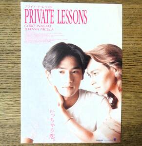 即決『プライベート・レッスン』映画チラシ 稲垣吾郎，ジョアナ・パクラ 　1993年　フライヤー ちらし