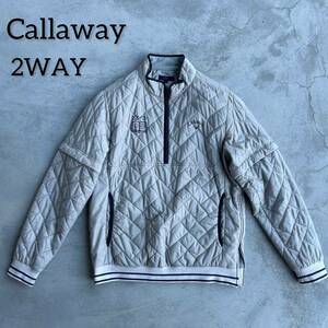 Callaway キャロウェイ キルティング 2WAY プルオーバー L ゴルフウェア 