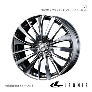 LEONIS/VT クラウン 200系 4WD アルミホイール1本【19×8.0J 5-114.3 INSET43 BMCMC(ブラックメタルコート ミラーカット)】0036379