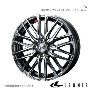 LEONIS/SK アクア P10系 クロスオーバー アルミホイール1本【17×6.5J 4-100 INSET42 BMCMC(ブラックメタルコート ミラーカット)】0038306