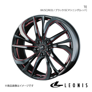 LEONIS/TE エルグランド E51 4WD 純正タイヤサイズ(225/45-19) アルミホイール1本【19×8.0J 5-114.3 INSET43 BK/SC[RED]】0038788