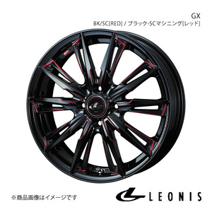 LEONIS/GX N-BOX/N-BOX＋/N-BOX SLASH JF1/JF2 アルミホイール1本【16×5.0J 4-100 INSET45 BK/SC[RED]】0039338