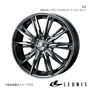 LEONIS/GX マーチ K12 アルミホイール1本【16×6.0J 4-100 INSET50 BMCMC(ブラックメタルコート/ミラーカット)】0039345