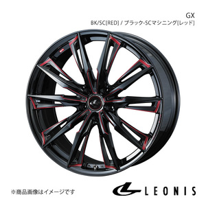 LEONIS/GX シーマ F50 4WD アルミホイール1本【17×7.0J 5-114.3 INSET42 BK/SC[RED](ブラック/SCマシニング[レッド])】0039357