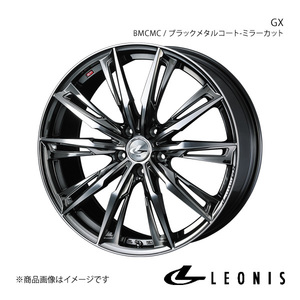 LEONIS/GX エルグランド E51 4WD アルミホイール1本【20×8.5J 5-114.3 INSET45 BMCMC(ブラックメタルコート/ミラーカット)】0039401