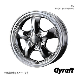 Gyraft/5S フィット GE6/7/8/9 14インチ車 アルミホイール1本【15×5.5J 4-100 INSET42 BRIGHT SPATTERING】0041428