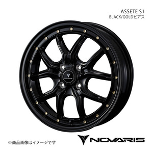 NOVARIS/ASSETE S1 eKワゴン B11W アルミホイール1本【15×4.5J 4-100 INSET45 BLACK/GOLDピアス】0041319