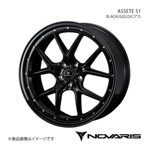 NOVARIS/ASSETE S1 RVR GA3W/GA4W 18インチ車 アルミホイール1本【18×8.0J 5-114.3 INSET42 BLACK/GOLDピアス】0041324