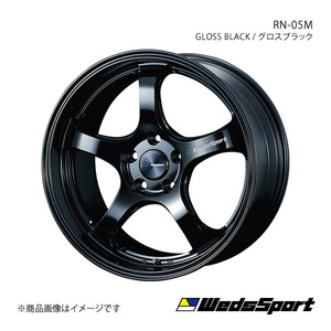 WedsSport/RN-05M GS 190系 4WD 純正タイヤサイズ(225/45-18) アルミホイール1本【18×8.5J 5-114.3 INSET45 GLOSS BLACK】0072757