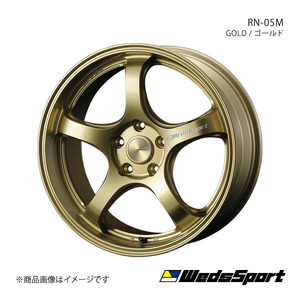 WedsSport/RN-05M インプレッサWRX STI GRB/GRF/GVB/GVF 4ポットキャリパー アルミホイール1本【18×8.5J 5-114.3 INSET52 GOLD】0072824