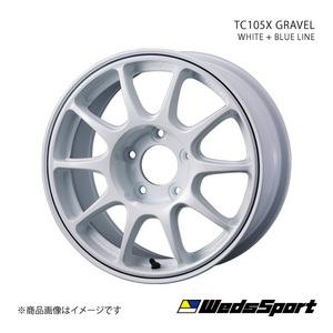 WedsSport/TC105X GRAVEL ウィッシュ 20系 アルミホイール1本【15×6.5J 5-100 INSET35 WHITE+BLUE LINE】0073944