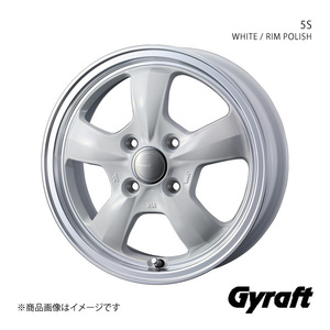 Gyraft/5S デミオ DJ系 アルミホイール1本【15×5.5J 4-100 INSET42 WHITE/RIM POLISH】0041426