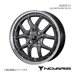 NOVARIS/ASSETE S1 ワゴンR MH35S/MH55S アルミホイール1本【15×4.5J 4-100 INSET45 GUN-META/RIM POLISH】0041329