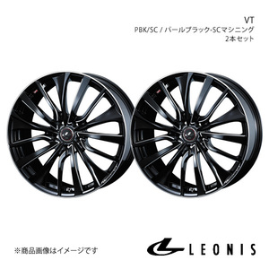 LEONIS/VT ステップワゴン RG2/RG4 アルミホイール2本セット【17×6.5J 5-114.3 INSET53 PBK/SC】0036346×2