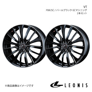 LEONIS/VT エルグランド E51 4WD 純正タイヤサイズ(225/45-19) アルミホイール2本セット【19×8.0J 5-114.3 INSET43 PBK/SC】0036377×2