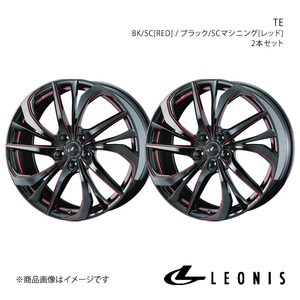 LEONIS/TE エルグランド E51 FR アルミホイール2本セット【17×7.0J 5-114.3 INSET42 BK/SC[RED]】0038761×2