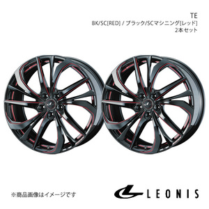 LEONIS/TE マークX 120系 4WD アルミホイール2本セット【19×8.0J 5-114.3 INSET43 BK/SC[RED]】0038788×2