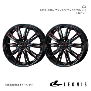 LEONIS/GX フレアクロスオーバー MS31S/MS41S アルミホイール2本セット【15×4.5J 4-100 INSET45 BK/SC[RED]】0039330×2