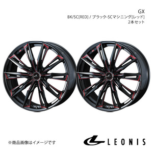 LEONIS/GX ギャランフォルティス スポーツバック CX4A アルミホイール2本セット【19×7.5J 5-114.3 INSET48 BK/SC[RED]】0039381×2