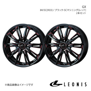 LEONIS/GX モコ MG33S アルミホイール2本セット【15×4.5J 4-100 INSET45 BK/SC[RED]】0039330×2