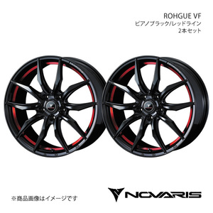 NOVARIS/ROHGUE VF クラウンマジェスタ 180系 4WD ホイール2本セット【17×7.0J 5-114.3 INSET42 ピアノブラック/レッドライン】0040066×2