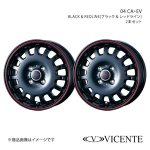 VICENTE/04 CA ミニキャブバン DS64V アルミホイール2本セット【12×3.5B 4-100 INSET45 BLACK &REDLINE】0034882×2