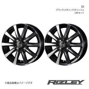 RiZLEY/DI バモス HM1/HM2/HM3/HM4 アルミホイール2本セット【12×4.0B 4-100 INSET42 ブラックポリッシュ】0040492×2