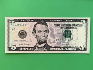 * 2017 год America 5 доллар .$5 Star Note ошибка рис долларовая бакнота Lucky Lincoln большой .. сувенир новый ...... Lucky очень редкий *