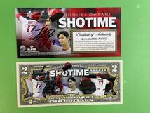 大谷翔平 アメリカ 2ドル札 $2札 本物米ドル 二刀流 サイン SHOTIME MLB メジャーリーグ ロサンゼルス エンジェルス Los Angeles Angels_画像2