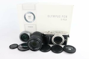 OLYMPUS オリンパス PEN E-PL9 EZ ダブルズームキット ミラーレス一眼レフカメラ M.Zuiko 14-42mm 3.5-5.6/40-150mm 4-5.6【難あり品】★F