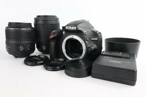 Nikon ニコン D3200 ダブルズームキット デジタル一眼レフカメラ AF-S DX Nikkor 18-55mm 3.5-5.6 / 55-200mm 4-5.6 レンズ【難あり品】★F
