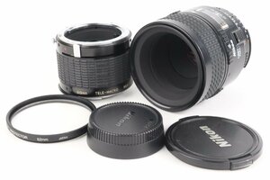 Nikon ニコン AF MACRO NIKKOR ニッコール 60mm 2.8 D レンズ 一眼レフ カメラ Sigma TELE-MACRO MULTI-COATED 2X-1:1 付★F