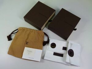 [IM] ルイヴィトン　LOUIS VUITTON　空箱　こげ茶色　小物入れ　引き出し式 　巾着　保護袋　ベージュ系　紙箱