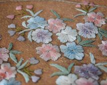 [IM] 未使用　袋帯　花草柄　刺繍　牡丹唐草文　ベージュ系　訪問着　和装　着物_画像6