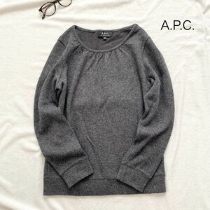 A.P.C. アーペーセー カシミア混ニットカットソー グレー　プルオーバー