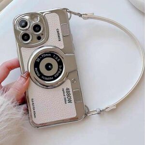 スマホケース カメラ ホワイト iPhoneケース iPhone12 レトロ 韓国 フィルムカメラ