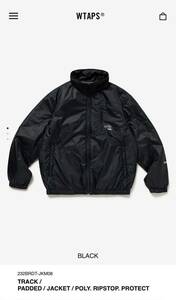 黒XL WTAPS TRACK PADDET JACKET POLY.RIPSTOP.PROTECT BLACK 23AW 新品未使用 232BRDT-JKM08 中綿ジャケット 中綿トラックジャケット