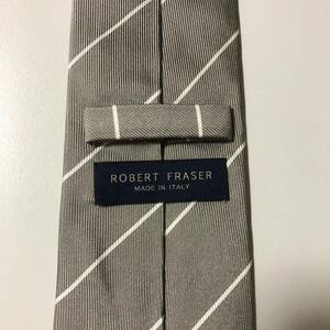 ロバートフレイザー robertfraser ネクタイ ストライプ グレー シルバー ステッチ フランコバッシ francobassi holliday&brown