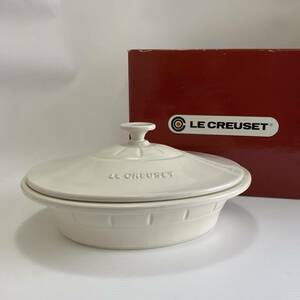 LE CREUSET ル・クルーゼ エレガントオーバル ココット ホワイト 白 オーブンウェア 鍋 ストーンウェア