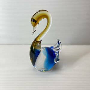 Multi Glass マルティグラス 置物 白鳥 ガラス製 硝子 インテリア 飾 レトロ 工芸