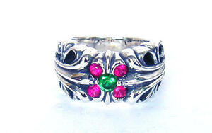 ◆ Серебро 925 кт кольцо № 14 Кольцо K &amp; T ★ Emerald &amp; Ruby New Unase ◆ K &amp; T KT Ring