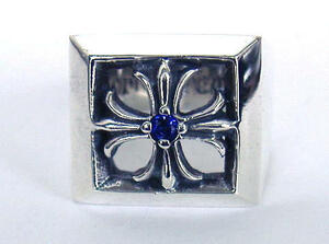 * silver 925 Cross letter block ring sapphire 23 number * cut out plus black sling new goods unused * letter block ring 