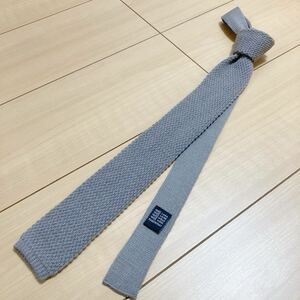 MADE IN ITALY WOOL100％ KNIT TIEイタリア製 ウールニットタイ ナロータイ グレージュ